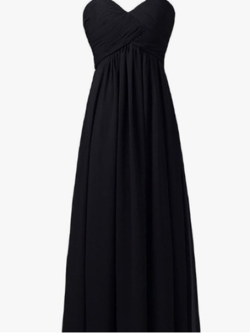 Black sweetheart Pleats Strapless ALine Corset Maxi Dress sz 8